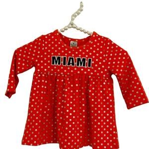 University of Miami baby dress Hurricanes UM canes 305 light weight Sz 12